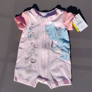Dr Seuss Horton Elephant Pink One Piece